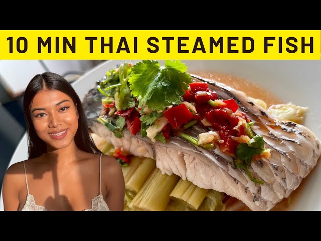 Authentic Thai Steamed Fish Quick and Easy Recipe | Thai Steamed  barramundi with Lime & Garlic