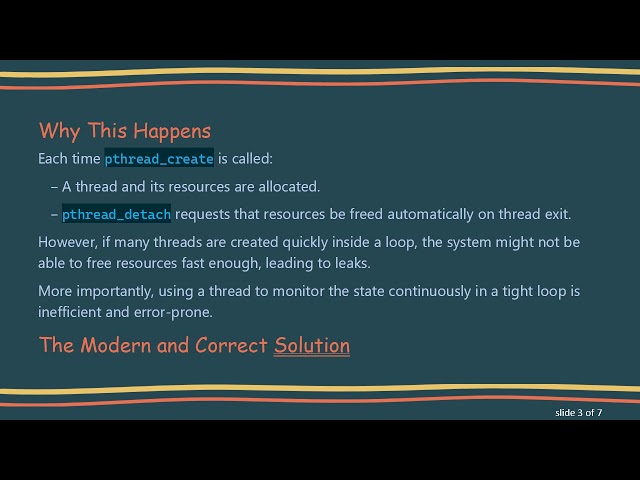 Fixing pthread_detach Memory Leaks in Dining Philosophers Simulation