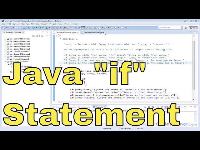 15x - Learn Java "if" Statements - Exercise 1
