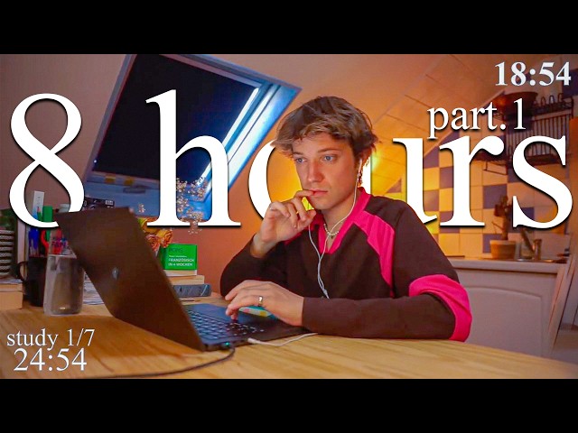 LIVE | 8-HOUR study with me in Paris (Pt.1) 📚⛈️ rain sounds & pomodoro timer 60 & 10