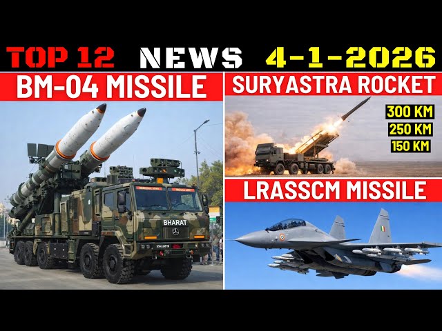 Indian Defence Updates : BM-04 Ballistic Missile,LRASSCM Missile,Suryastra Rocket,Tejas MK2 Flight