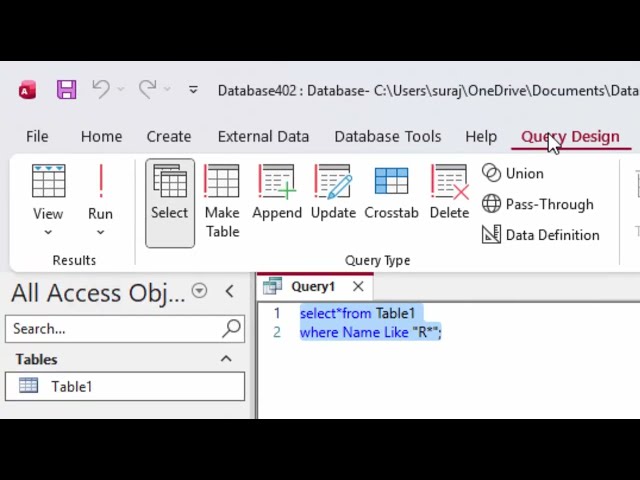 How to create SQL query in Microsoft Access #microsoftoffice