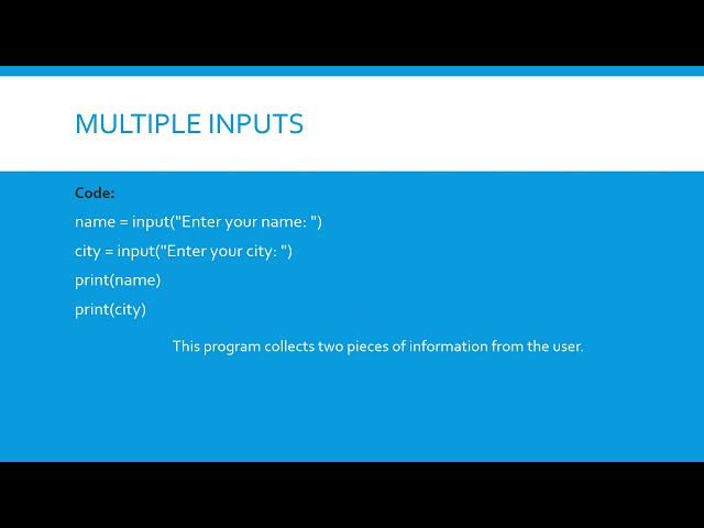 UNDERSTANDING THE INPUT FUNCTION