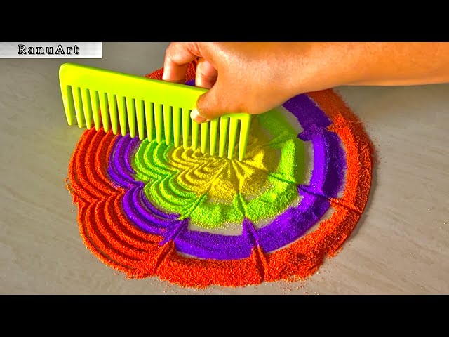 Super Easy Rangoli Design for Beginners | Beautiful & Quick Rangoli Tutorial ✨Ranu Art