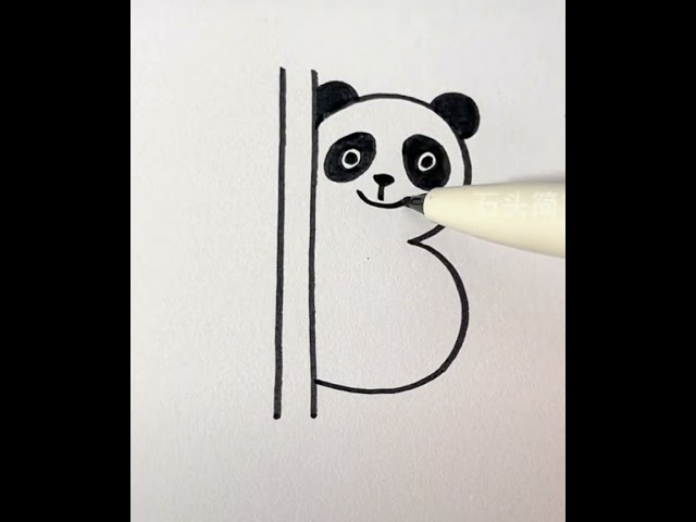 easy panda drawing |kids drawing tutorial #trending #viralvideo #preschooler activities #shortsfeed