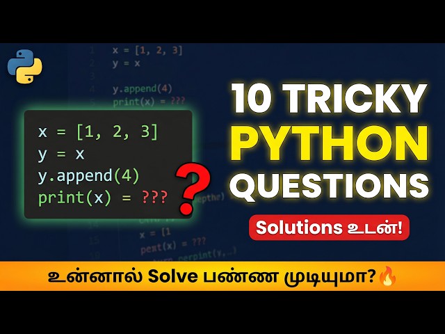 Top 10 Python Questions Python Quiz in Tamil 2026|Test Your Coding Skills 💡| Crack Interviews 2026 💻