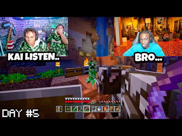 Funniest Speed & Kai Moments in HARDCORE Minecraft DAY 5