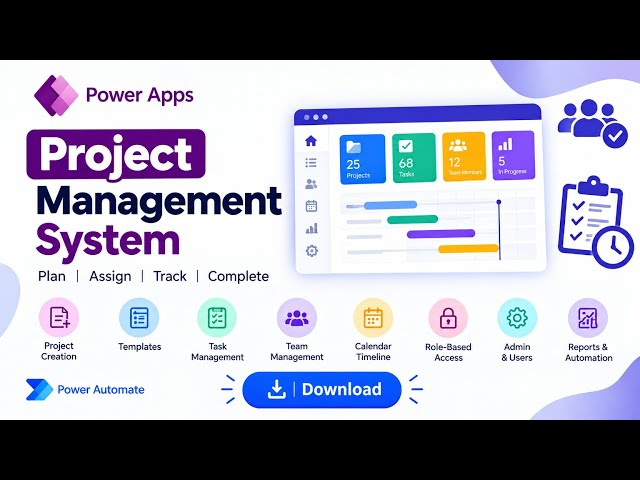 Power Apps Project Management App | Complete Project Management Solution download 