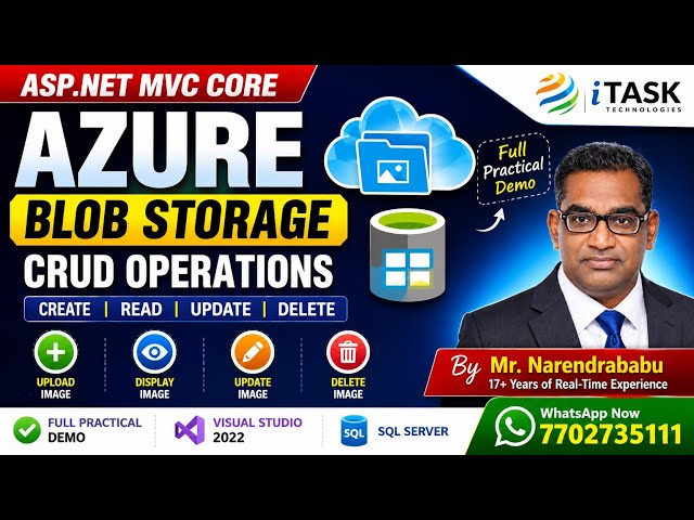 Azure Blob Storage CRUD Operations in ASP.NET Core MVC | Upload, Display, Update & Delete Images