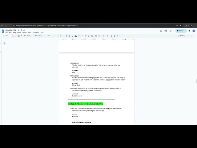 ChatGPT Quiz for Data Structures