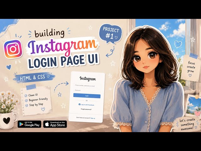 Building Instagram login page using HTML CSS and JavaScript | web development projects | #1 project
