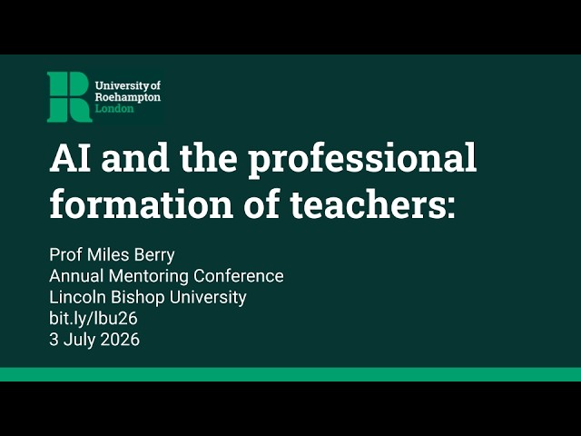 AI and the professional formation of teachers