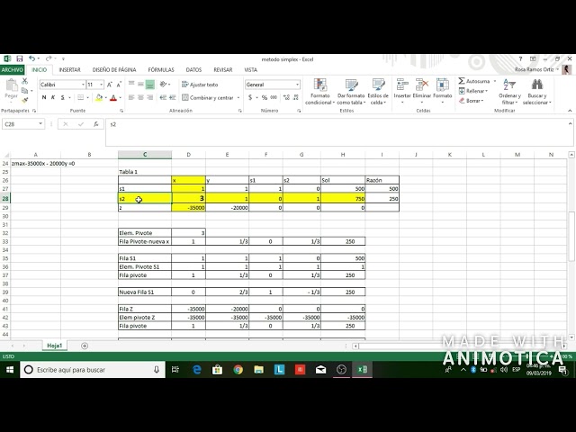 Metodo Simplex en Excel