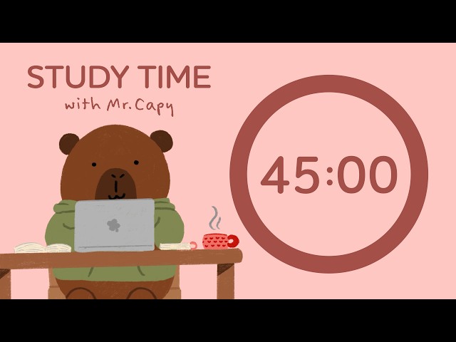 Study with Mr.Capy | 2.5 Hours Pomodoro (45 mins. focus &10 mins. break) | Chill Lofi Music