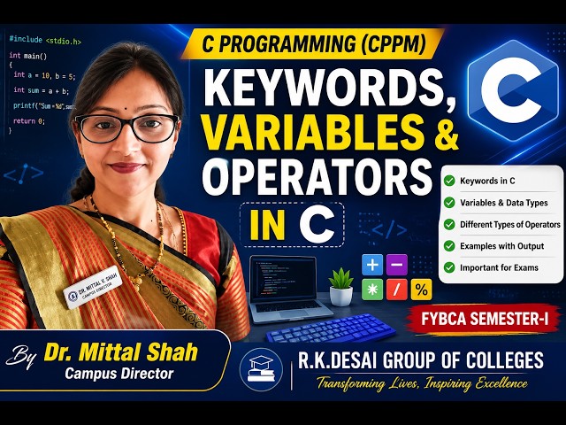 FYBCA C Keywords Variables Operators Dr Mittal Shah