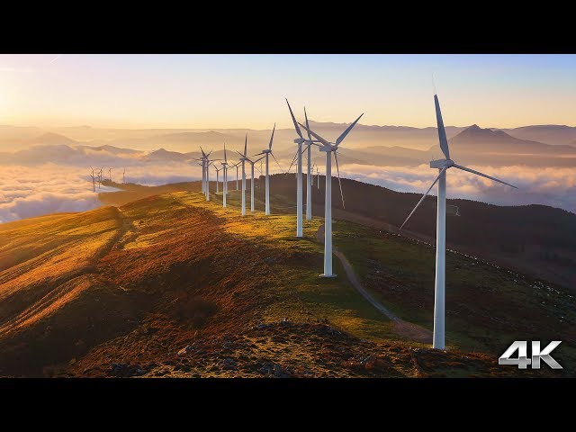 Coastal Windmills by Drone - Australia (4K 60FPS) 30 MIN Ambient Nature Relaxation™ Film + Spa Music