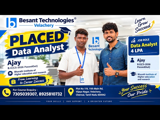 Data Analyst Training in Chennai | Ajay 4 LPA Data Analyst |Best Software Training Institute Chennai