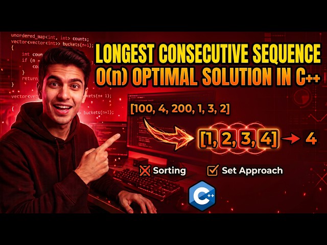 Longest Consecutive Sequence in C++ 🔥 | Set Approach Explained | DSA Series #15