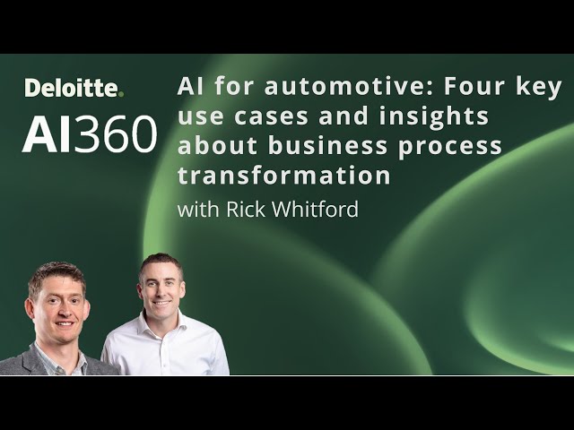 AI for automotive: Four key use cases and insights about business process transformation