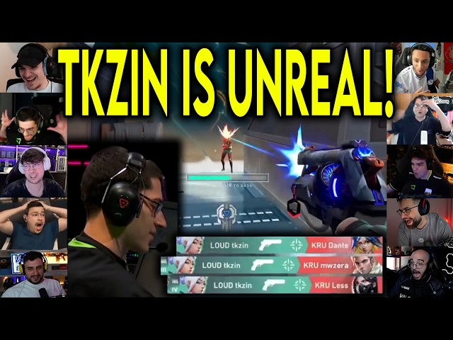 Valorant Streamers React To LOUD tkzin HITTING A CRAZY 4k Against KRU In VCT