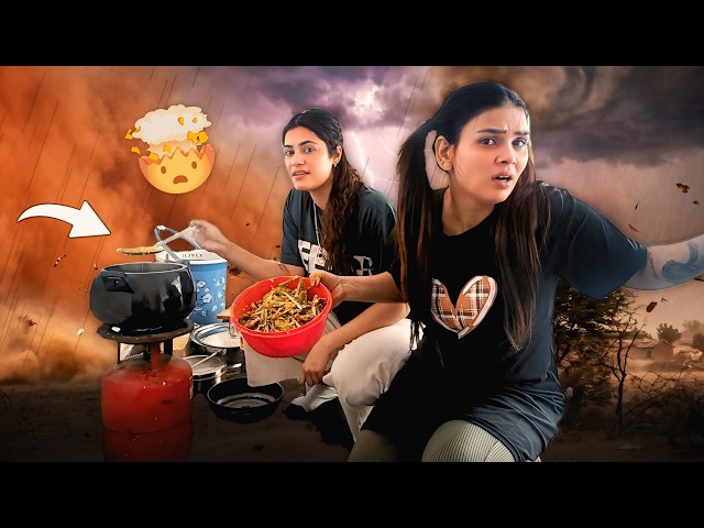 Aandhi tufan Mai banaya chulhe par khana