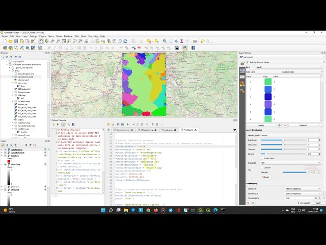 Delineate Streams and Catchments with PCRaster in the QGIS Python Console