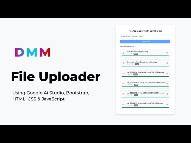 DMM: File Uploader using Google Ai Studio, Bootstrap, HTML, CSS and JavaScript