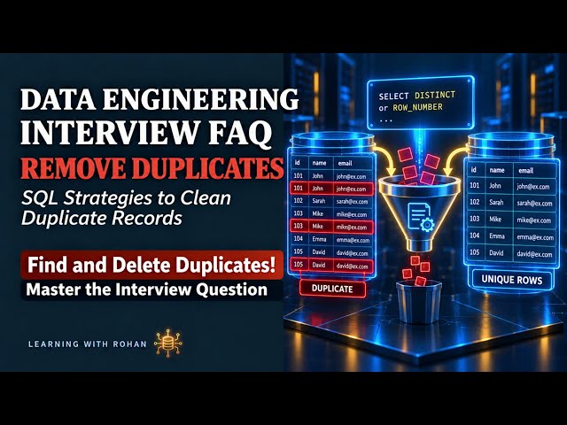 ETL Interview: 3 Ways to Remove Duplicates in SQL | Data Engineering Tips #dataengineering