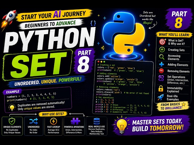 Python Sets The Ultimate Guide Part-8 @DataTellsTheStory #python #set #datatellsthestory #ai #ds