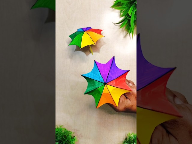 Colorful Paper Umbrella 🏖️#shorts
