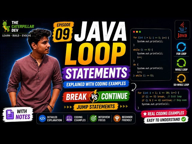 Java Loop Statements Explained with Coding Examples | break vs continue | Episode #9
