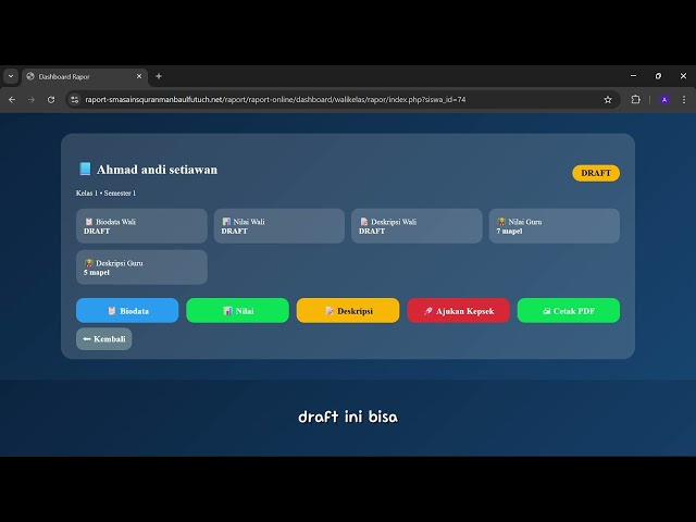 Sistem Rapor Online Sekolah | Multi Role (Guru, Wali, Kepsek)