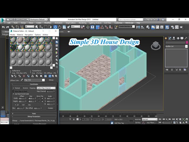 3Ds Max Simple 3D House Design | Window |  Tamil |