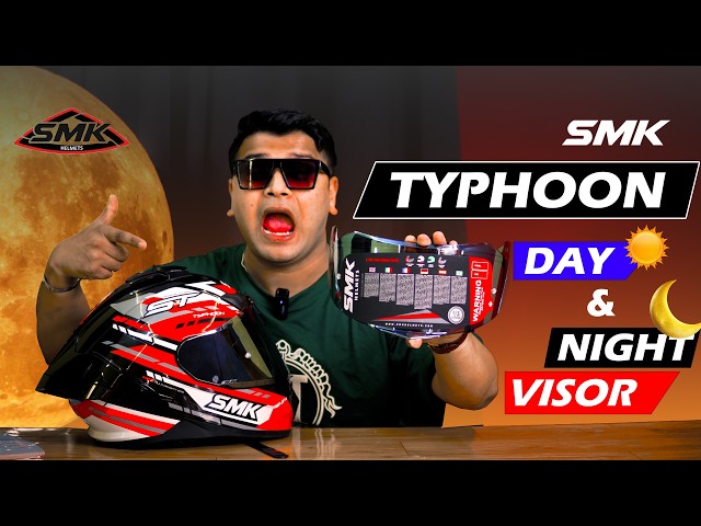 SMK Typhoon Day & Night Visor😍 Night Ride Ki Tention Khatam | New SMK Typhoon | Best Helmet in 5000?