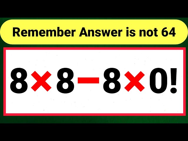 Most people Get This Simple Math Question Wrong ! 