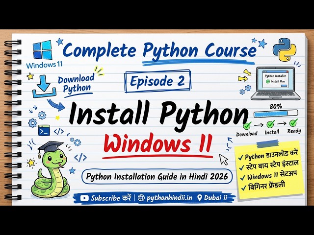 How to Install Python on Windows 11 | Python Installation Guide in Hindi 2026 | Python Course 2 #1k