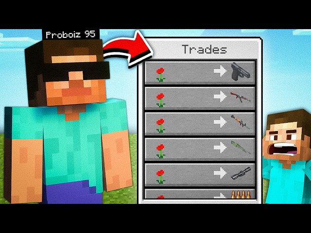 Minecraft, But Youtubers Trade OP Guns...