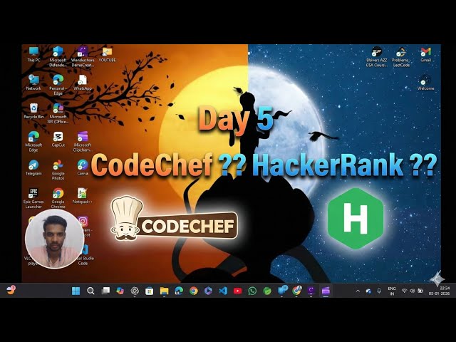 Day 5 | Solving CodeChef & HackerRank Problems — Step by Step 🚀