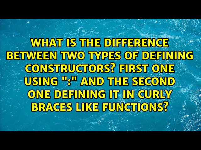 What is the difference between two types of defining constructors? first one using ":" and the...