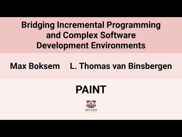 [PAINT24] Bridging Incremental Programming and Complex Software Development Environments