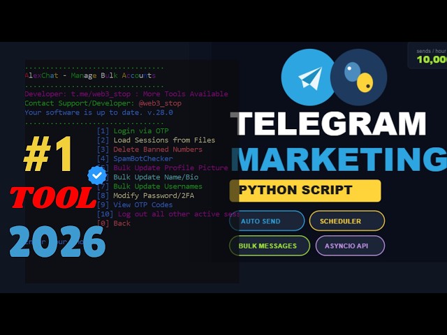 Telegram Python Bot 2026 🚀 || New Telegram Marketing Software