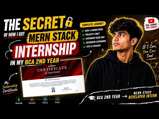 How I got my first full stack developer internship in my bca 2nd year 