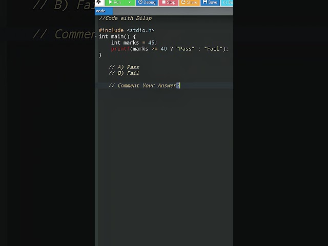 23/100 What will be the output? 🤔 C Language Quiz | Code With Dilip #shorts #viral #coding