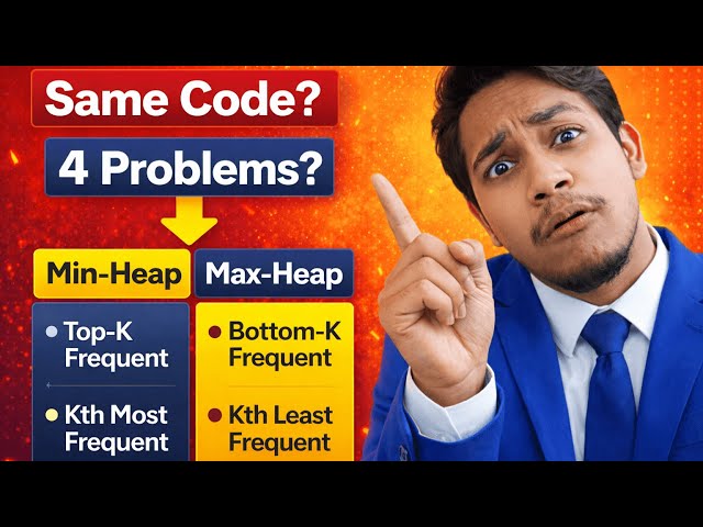 Same Heap Code → 4 Interview Problems 🔥 | Top-K vs Kth Frequent