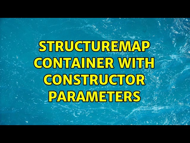 StructureMap container with constructor parameters (2 Solutions!!)