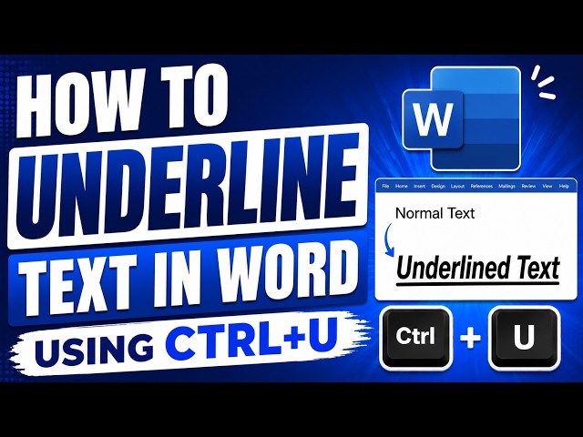 How to Underline Text in Word Using Ctrl+U