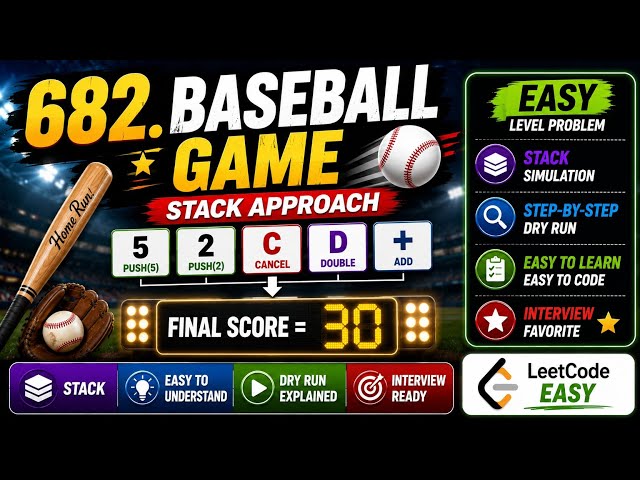 682. Baseball Game 🚀 Stack Simulation Explained in Tamil
