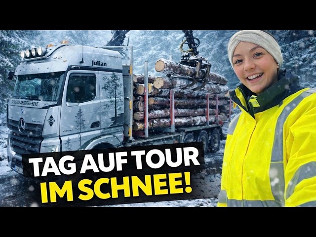 LKW im Schnee: Holz laden im Wald | Ein Tag auf Tour 
