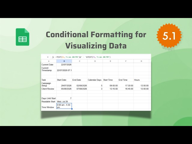 5.1  Conditional Formatting for Visualizing Data