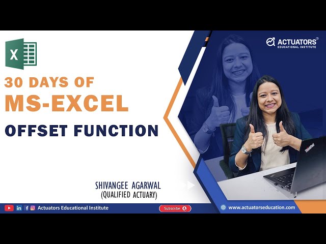 30 Days of Excel | Offset fuction | Shivangee Agarwal Ma'am | AEI